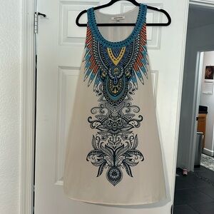 Printed Lined Mid Thigh Length Boutique Dress